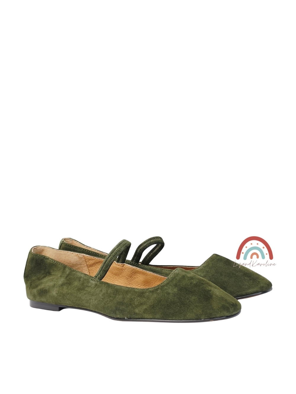 New! Madewell The Greta Ballet Flat in Leather Suede Loden 9 - Picture 4 of 16